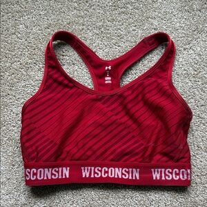 Wisconsin Red Under Armour Sports Bra Size Medium